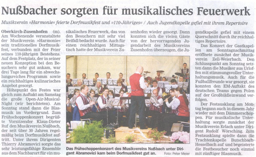 Sommerfest des Musikvereins Zusenhofen