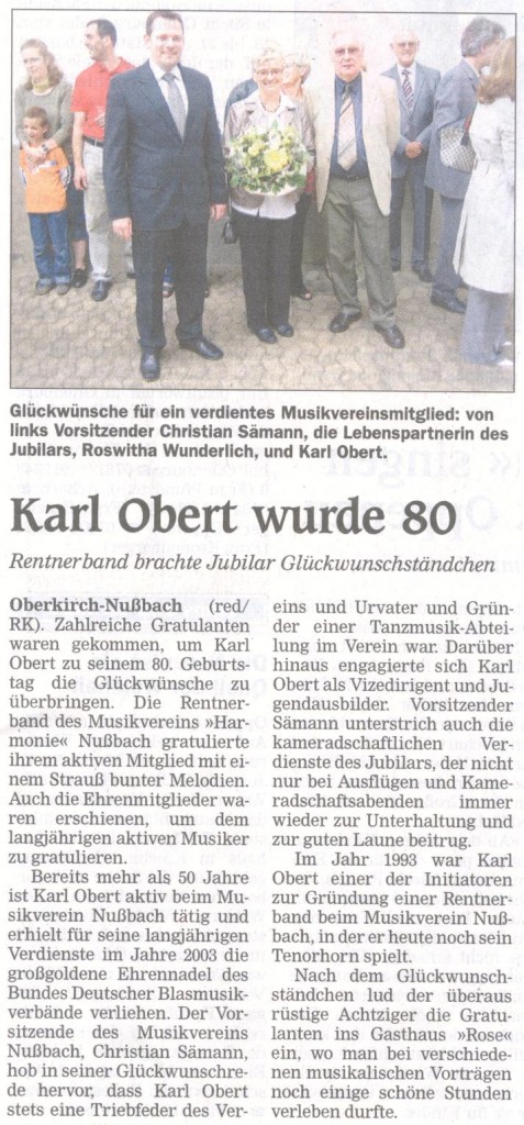 80. Geburtstag Karl Obert